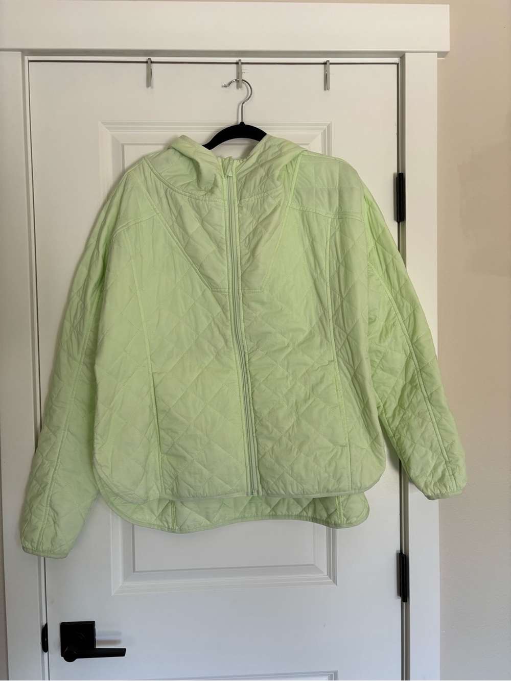 Fabletics Light Green Quilted Hooded Puffer Jacket